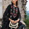 Dhiyona IE Floral Embroidered Tie-Up Neck Thread Work Straight Kurta With Trousers & Dupatta