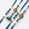 Dhiyona Set Of 4 Green Peacock Design Artificial Beads Thread Rakhi With Roli Chawal