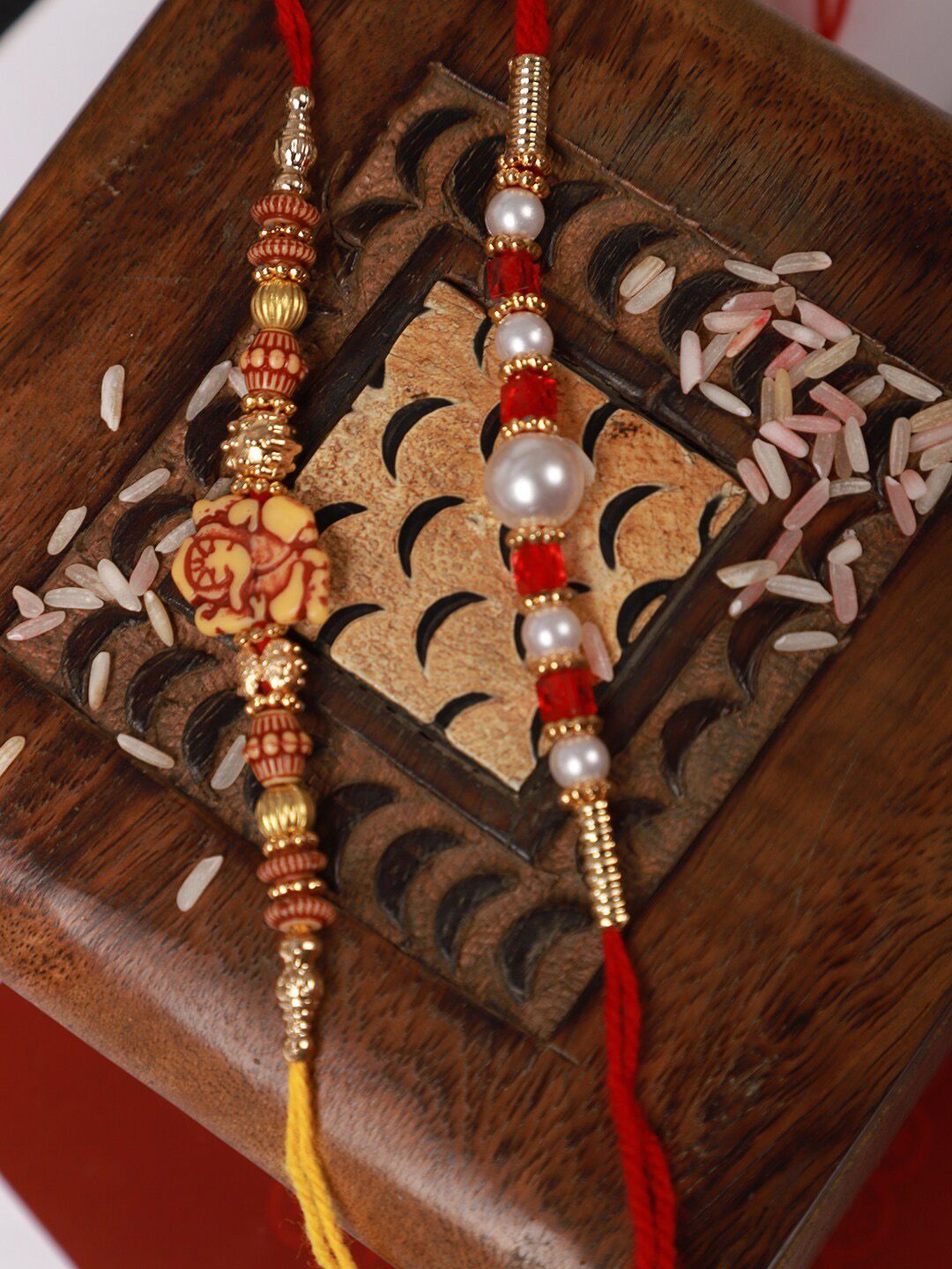Anouk Unisex Set Of 2 Beaded Thread Rakhi