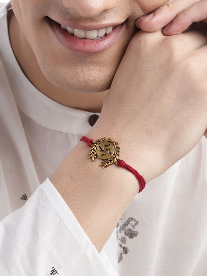 Anouk Unisex Set of 2 Beaded Bhai Bhabhi Rakhis With Roli & Chawal