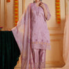Indyancart SN Women's Floral Embroidered Notch Neck Thread Work Straight Kurta With Trouser & Dupatta