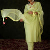 Dhiyona IE Women Floral Embroidered Regular Thread Work Kurta with Trousers & With Dupatta
