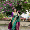 Women Krishna Green Saree With Unstiched Blouse