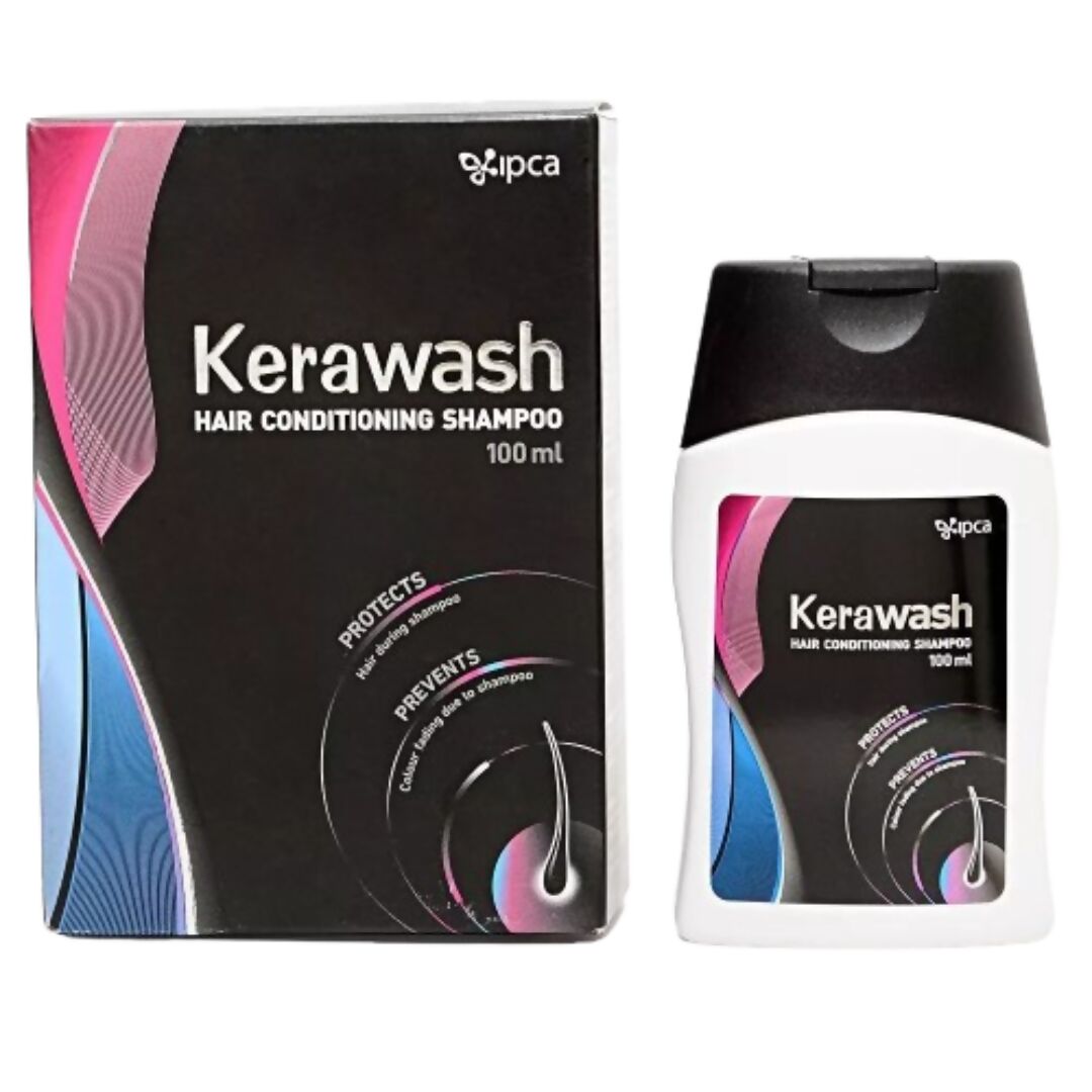 Ipca Kera Hair Conditioning Shampoo bottle with label, shown in a close-up image highlighting the product packaging and branding.