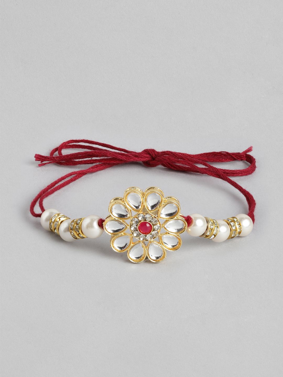 Anouk Unisex Set of 2 Beaded Bhai Bhabhi Rakhis With Roli & Chawal