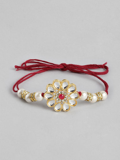 Anouk Unisex Set of 2 Beaded Bhai Bhabhi Rakhis With Roli & Chawal