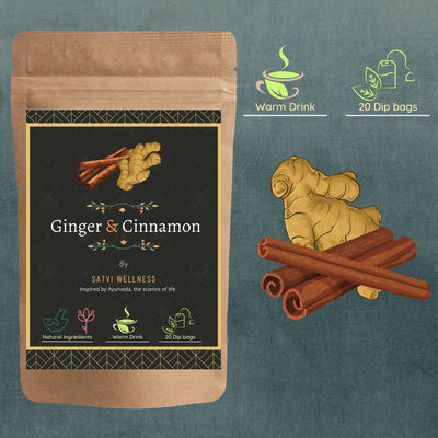 Satvi Wellness Ginger Cinnamon Tea | Herbal Tea