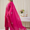 Indyancart IE Ethnic Motifs Embroidered Thread Work Pure Cotton Kurta With Trousers & Dupatta