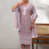 Indyancart IE Women Ethnic Motifs Embroidered Regular Thread Work Pure Cotton Kurta with Trousers & With Dupatta