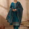 Indyancart IE Women Ethnic Motifs Printed Regular Pure Cotton Kurta with Trousers & Dupatta