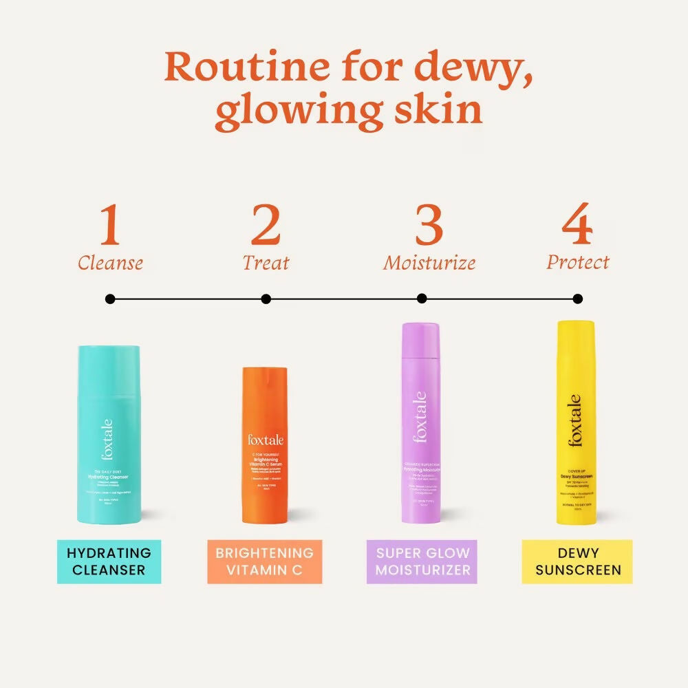 Foxtale skincare sunscreen bottle from the Flawless Skin Combo, designed to protect and hydrate skin.