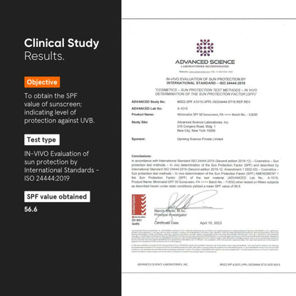 Minimalist Sunscreen SPF 50 PA++++ With Multi-Vitamin For Reducing Photoaging & No White Cast - Indyancart