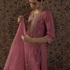 Indyancart IE Ethnic Motifs Embroidered Regular Straight Kurta With Palazzos & Dupatta