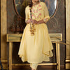Dhiyona IE Embroidered Notch Neck Panelled A Line Pure Cotton Kurta With Trousers & Dupatta