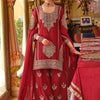 Dhiyona IE Ethnic Motifs Embroidered Chinon Beads & Stones Kurta With Palazzos & Dupatta