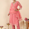 Dhiyona IE Women Ethnic Motifs Embroidered Regular Kurta with Trousers & With Dupatta