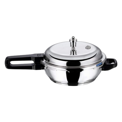 Vinod 18/8 Stainless Steel Outer Lid Sandwich Bottom Deep Pan Pressure Cooker