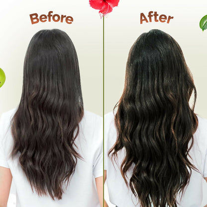 Mamaearth Kerala Thaali cleansing hair mask with 12 herbs for thick, long hair, shown in a jar with herbal ingredients.