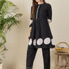 Dhiyona IE Women Geometric Printed Cotton A-Line Kurta with Trousers