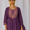 Indyancart IE Women Floral Embroidered Panelled Thread Work Pure Cotton Kurta with Trousers & With Dupatta