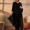 Dhiyona IE Women Solid Cotton Kurta with Trousers & Dupatta