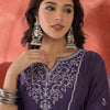 Dhiyona IE Women Ethnic Motifs Embroidered Regular Thread Work Kurta with Trousers & With Dupatta