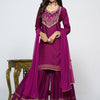 Dhiyona SN Women's Embroidered Round Neck Straight Kurta & Sharara With Dupatta