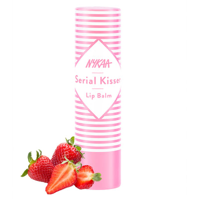 Nykaa Serial Kisser Moisturising Lip Balm With Shea Butter & Vitamin E - Strawberry