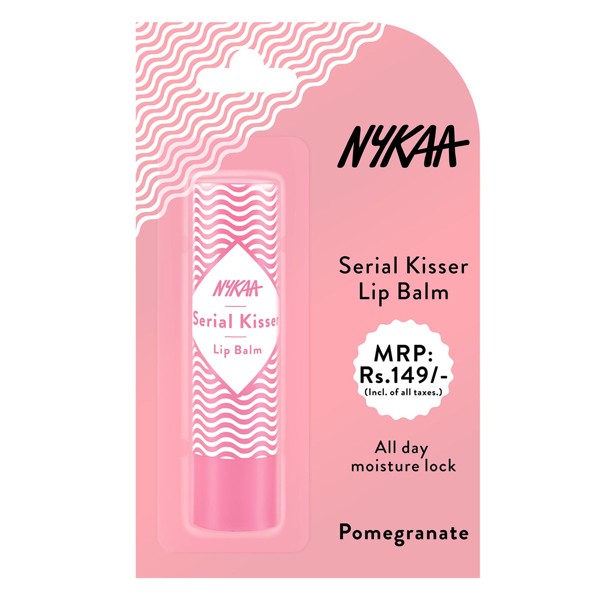Nykaa Serial Kisser Moisturising Lip Balm With Shea Butter & Vitamin E - Pomegranate