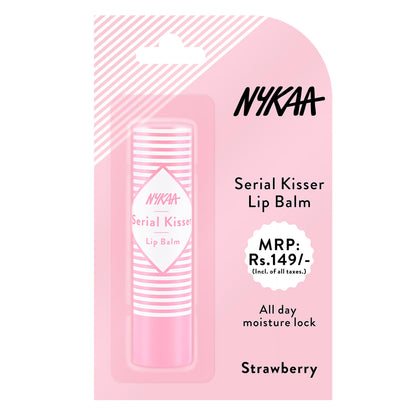 Nykaa Serial Kisser Moisturising Lip Balm With Shea Butter & Vitamin E - Strawberry