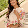Dhiyona IE Printed Pure Cotton Mandarin Collared Top With Trousers Co-Ords