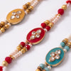 Dhiyona Set Of 3 Multicolor Artificial Beads & White Pearls Thread Rakhi With Roli Chawal