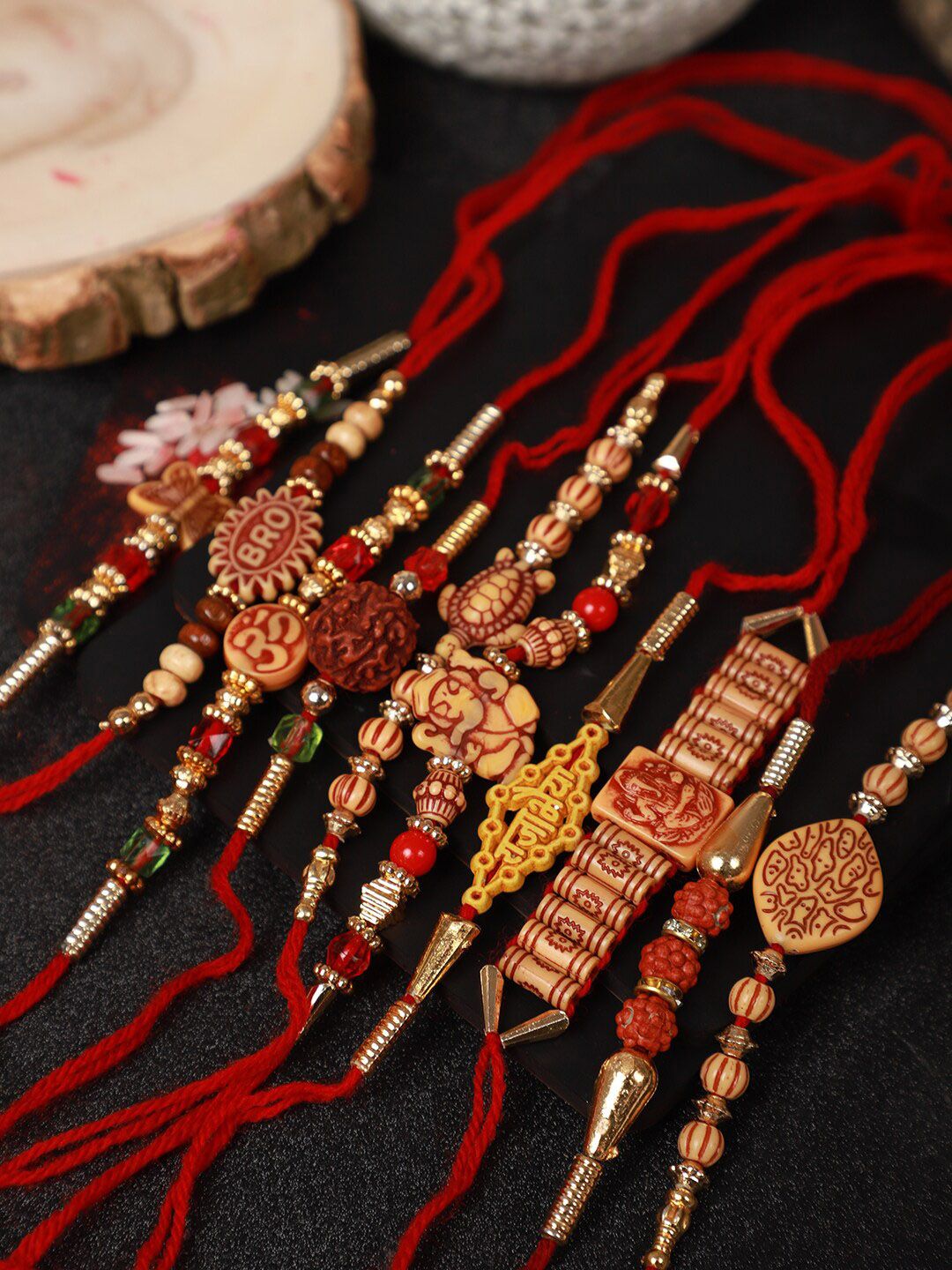 Anouk Set Of 10 Beaded Rakhi