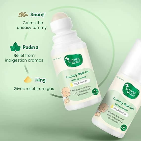 Mother Sparsh Tummy Roll On Hing & Saunf Oil - Indyancart