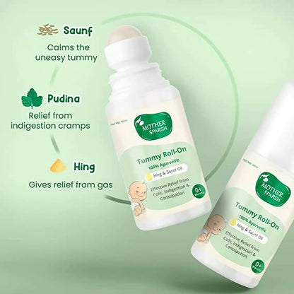 Mother Sparsh Tummy Roll On Hing & Saunf Oil - Indyancart