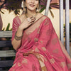 Dhiyona GR Women's Yashomati Blush Pink Zari Woven Design Chanderi Cotton Saree