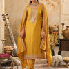 Dhiyona IE Women Ethnic Motifs Embroidered Regular Thread Work Kurta with Trousers & Dupatta