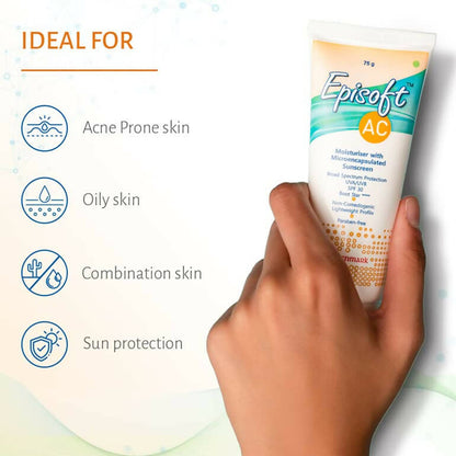 Episoft AC Moisturizer with Sunscreen, SPF 30 - Indyancart