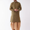 Men's Black Silk Blend Straight Kurta and Dhoti Set