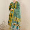 Indyancart IE Women Ethnic Motifs Printed Regular Thread Work Pure Cotton Kurta with Trousers & With Dupatta