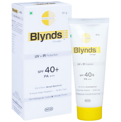 Intas Blynds Emulgel Sunscreen with UV+IR Protection SPF 40+ PA+++ & Water-Resistant