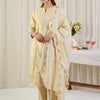 Dhiyona IE Women Embroidered Round Neck Sequinned Pure Cotton Kurta with Trousers & Dupatta