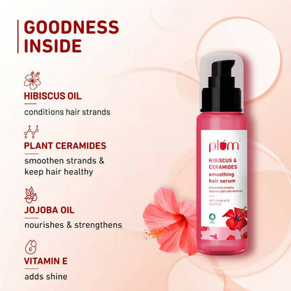 Plum Hibiscus & Ceramides Smoothing Hair Serum - Indyancart