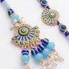 Dhiyona Set Of 2 Blue Evil Eye Artificial Beads Bhaiya Bhabhi Rakhi With Roli Chawal
