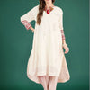 Dhiyona IE Women Ethnic Motifs Embroidered Regular Thread Work Pure Cotton Kurta with Trousers