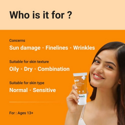 The Derma Co 1% Hyaluronic Sunscreen Aqua Gel with SPF 50 showing a clear, lightweight gel formula in a sleek tube.