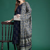 Indyancart IE Floral Printed Straight Pure Cotton Kurta with Salwar & Dupatta