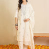 Dhiyona IE Women Ethnic Motifs Embroidered Regular Thread Work Pure Cotton Kurta with Trousers & With Dupatta