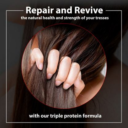 De Fabulous Reviver hair repair shampoo and conditioner duo with bottles showing labels, designed for damaged or dry hair.