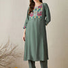 Dhiyona IE Ethnic Motifs Embroidered Round Neck Top With Trousers Co-Ords